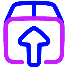 Upload Box 1 Icon from Plump Neon Set