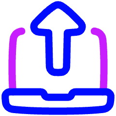 Upload Laptop Icon from Plump Neon Set