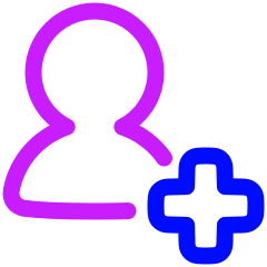 User Add Plus Icon from Plump Neon Set
