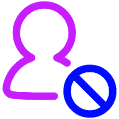 User Block Remove Icon from Plump Neon Set