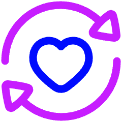 User Feedback Heart Icon from Plump Neon Set