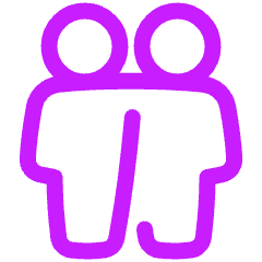 User Friendship Group Icon from Plump Neon Set