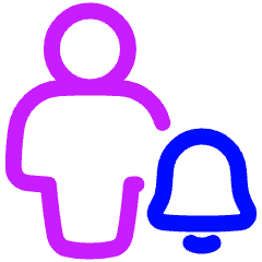 User Full Body Alert Bell Icon from Plump Neon Set