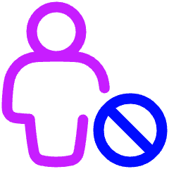User Full Body Block Remove Icon from Plump Neon Set