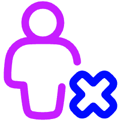 User Full Body Delete Cross Icon from Plump Neon Set