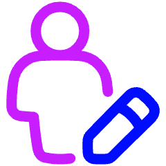 User Full Body Edit Pencil Icon from Plump Neon Set