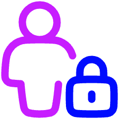 User Full Body Lock Privacy Icon from Plump Neon Set
