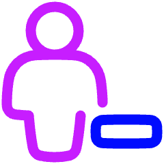 User Full Body Remove Subtract Icon from Plump Neon Set