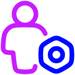 User Full Body Setting Bolt Nut Icon from Plump Neon Set