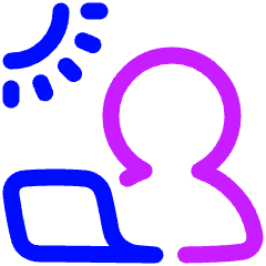 User Work Laptop Outdoor Icon from Plump Neon Set