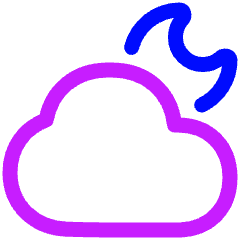 Moon Cloud Icon from Plump Neon Set