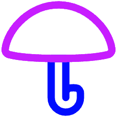 Open Umbrella Icon from Plump Neon Set