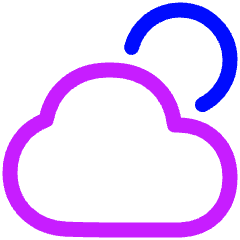 Sun Cloud Icon from Plump Neon Set