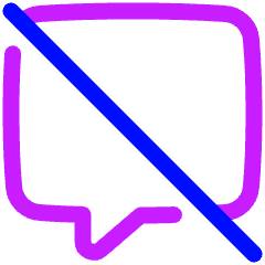 Chat Bubble Disable Square Icon from Plump Neon Set