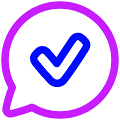 Chat Bubble Oval Check Icon from Plump Neon Set