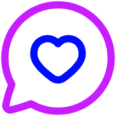 Chat Bubble Oval Favorite Heart Icon from Plump Neon Set