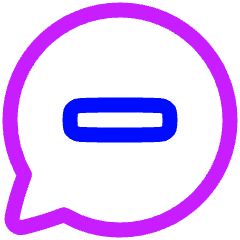 Chat Bubble Oval Subtract Icon from Plump Neon Set