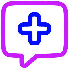 Chat Bubble Square Add Icon from Plump Neon Set