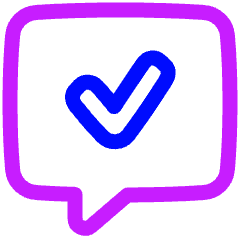Chat Bubble Square Check Icon from Plump Neon Set