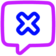 Chat Bubble Square Delete Icon from Plump Neon Set