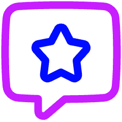 Chat Bubble Square Favorite Star Icon from Plump Neon Set