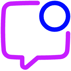 Chat Bubble Square Notification Icon from Plump Neon Set