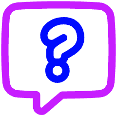 Chat Bubble Square Question Icon from Plump Neon Set