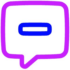 Chat Bubble Square Subtract Icon from Plump Neon Set