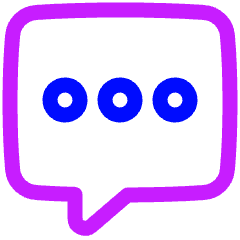 Chat Bubble Typing Square Icon from Plump Neon Set