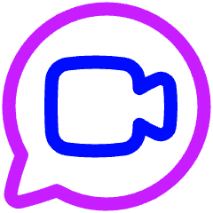Chat Bubble Video Call Oval Icon from Plump Neon Set