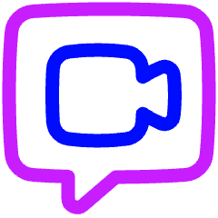 Chat Bubble Video Call Square Icon from Plump Neon Set