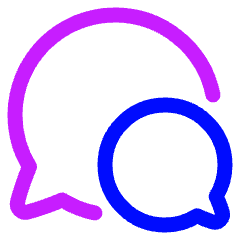 Chat Two Bubbles Oval Icon from Plump Neon Set