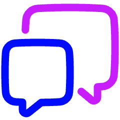 Chat Two Bubbles Square 2 Icon from Plump Neon Set