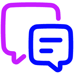 Chat Two Bubbles Square Text 1 Icon from Plump Neon Set