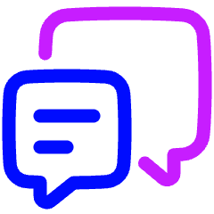 Chat Two Bubbles Square Text 2 Icon from Plump Neon Set