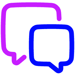 Chat Two Bubbles Square Icon from Plump Neon Set