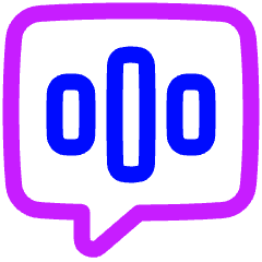 Voice Mail Bubble Square Icon from Plump Neon Set