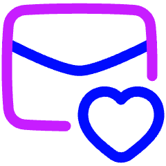 Inbox Favorite Heart Icon from Plump Neon Set