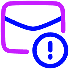 Inbox Warning Icon from Plump Neon Set
