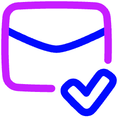 Mail Check Icon from Plump Neon Set