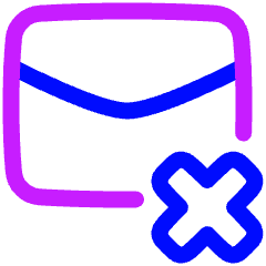 Mail Remove Icon from Plump Neon Set