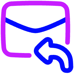 Mail Reply Icon from Plump Neon Set