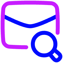 Mail Search Icon from Plump Neon Set