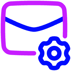 Mail Setting Gear Icon from Plump Neon Set