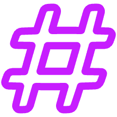Sign Hashtag Icon from Plump Neon Set