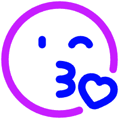 Smiley Kiss And Wink Icon from Plump Neon Set