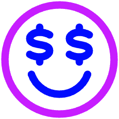 Smiley Rich Icon from Plump Neon Set