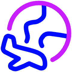 Earth Airplane Icon from Plump Neon Set