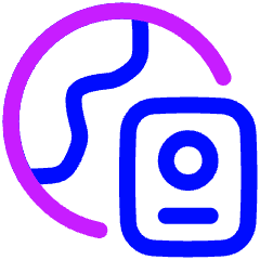 Passport Globe Icon from Plump Neon Set