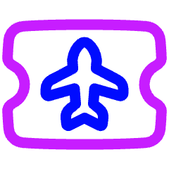 Plane Boarding Pass Icon from Plump Neon Set